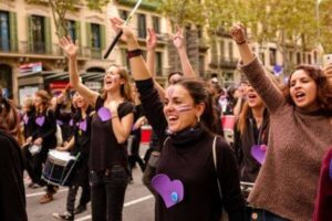 protesta feminista en Barcleona