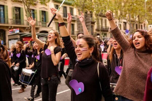 protesta feminista en Barcleona